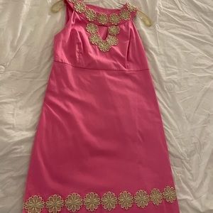 Lilly Pulitzer Pink & Gold Shift Dress